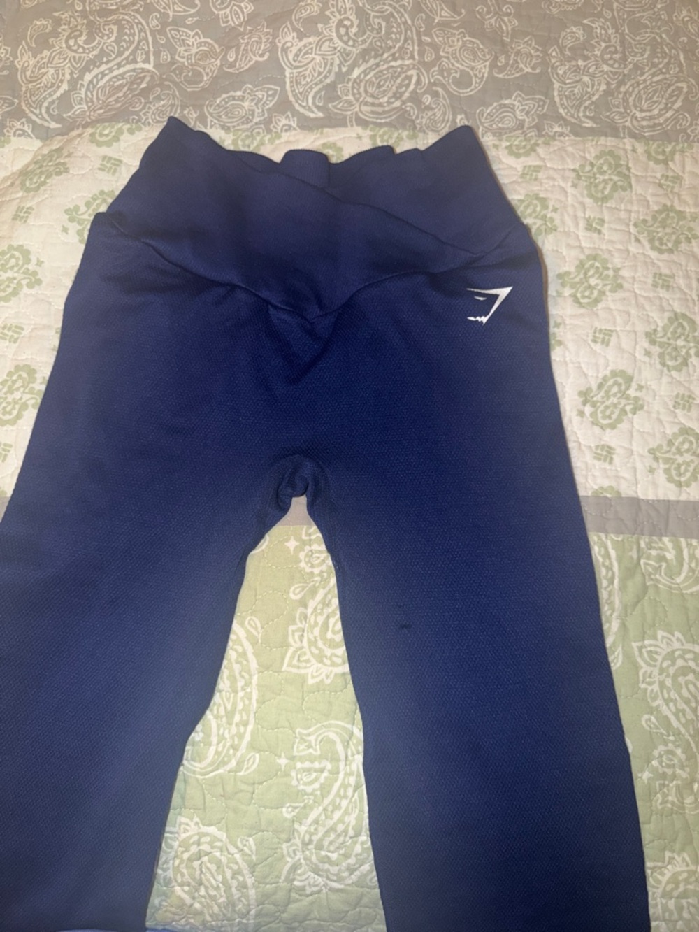 Gymshark Navy Girls' High-Waist Seamless Leggings with Logo